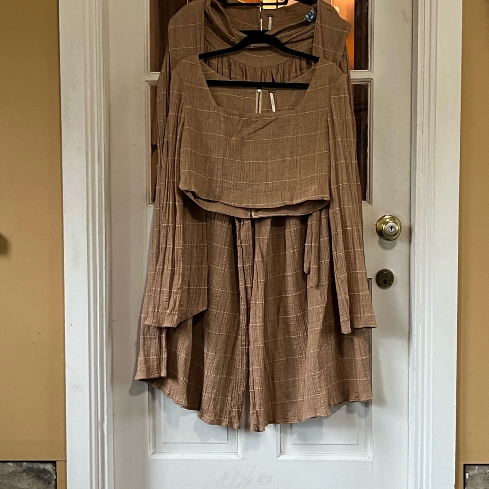 Free People Tan Bell Sleeve Sundress